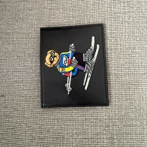 Ralph Lauren Black Card Holder with Colorful Skiing Bear